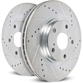 PowerStop Evolution Rear Brake Rotors For Ford F-250 Super Duty 2005-12 | Ford F-350 Super Duty 2005-12 - Drilled and Slotted Performance Disc Rotors Upgrade, AR85116XPR in Kuwait