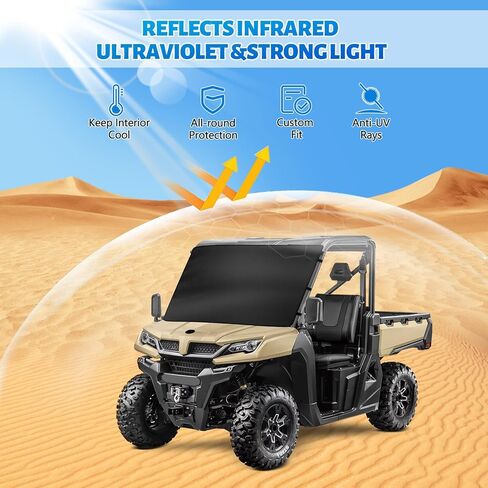 غطاء ثلجي للزجاج الأمامي 600D UTV متوافق مع CFMOTO UFORCE 1000/1000 XL 2019-2026 بالحجم الكامل، واقي الزجاج الأمامي للنقل للجليد والثلج in Kuwait