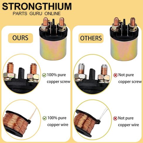 Strongthium GY6 Starter Solenoid Relay يناسب 50cc 125cc 150cc Scooter ATV Dirt Bike Go Kart 139QMB 157QMJ محرك TaoTao Coolster Sunl Roketa Peace Sports 2-Pin Plug Heavy Duty in Kuwait