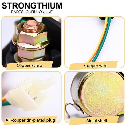 Strongthium GY6 Starter Solenoid Relay يناسب 50cc 125cc 150cc Scooter ATV Dirt Bike Go Kart 139QMB 157QMJ محرك TaoTao Coolster Sunl Roketa Peace Sports 2-Pin Plug Heavy Duty in Kuwait