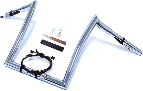 SKULL PIVOT- 1.25" Fat Chrome 16" Rise Pre wired Ape Hanger Handlebar Compatible with 2016-2023 Road Glide Prewired PreDrilled Handlebar in Saudi Arabia