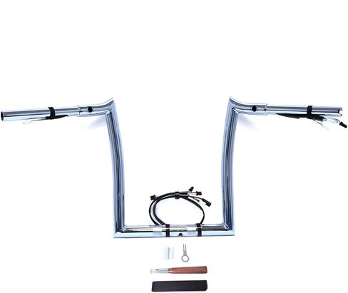 SKULL PIVOT- 1.25" Fat Chrome 16" Rise Pre wired Ape Hanger Handlebar Compatible with 2016-2023 Road Glide Prewired PreDrilled Handlebar in Saudi Arabia