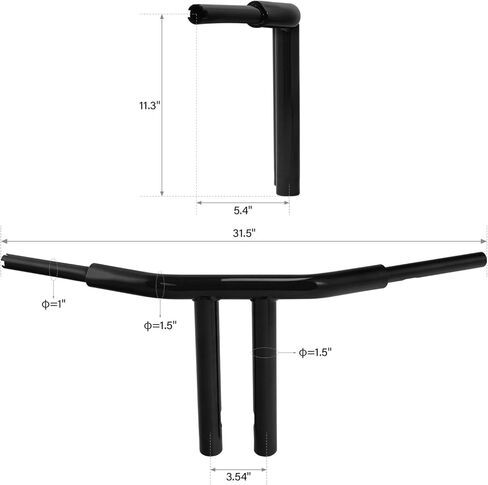 TCMT 12 "Rise T-Bar 1.5" مقود سمين مناسب لـ Harley Softail Fat Bob Fat Boy Heritage Classic Low Rider Street Bob Sport Glide Breakout Deluxe 2018-2023 in Kuwait