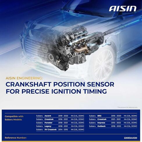 مستشعر موضع العمود المرفقي AISIN AFTERMARKET CKSF-00121 - متوافق مع Subaru Outback 2018-2022، Forester 2018-2021، Crosstrek 2016-2021، XV Crosstrek 2014-2015، Impreza 2015-2022، Ascent 2019-2022 in Kuwait
