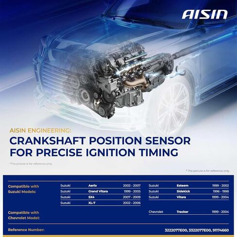مستشعر موضع العمود المرفقي للمحرك AISIN AFTERMARKET CKSAZ-00264 - متوافق مع شيفروليه تراكر 1999-2008، سوزوكي إيريو 2002-2007، جراند فيتارا 1999-2005، SX4 2007-2009، إستيم 1999-2002 in Kuwait
