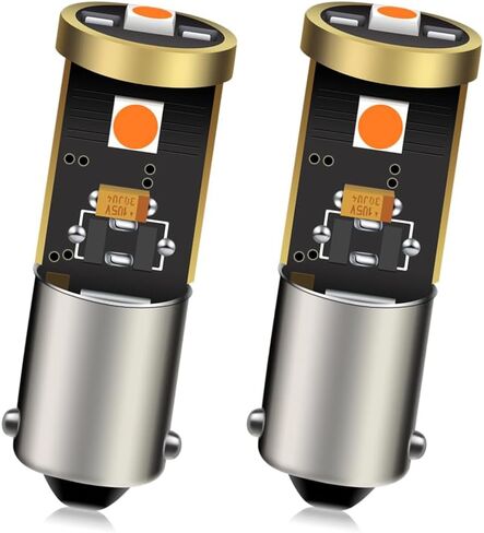 Ruiandsion 2 قطعة 12-24 فولت BAY9S H21W LED لمبة Canbus فائقة السطوع 3030 3SMD شرائح LED مؤشر ضوء احتياطي عكسي، أبيض in Kuwait