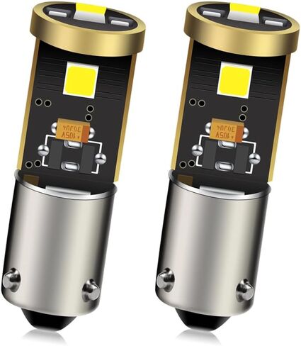 Ruiandsion 2 قطعة 12-24 فولت BAY9S H21W LED لمبة Canbus فائقة السطوع 3030 3SMD شرائح LED مؤشر ضوء احتياطي عكسي، أبيض in Saudi Arabia