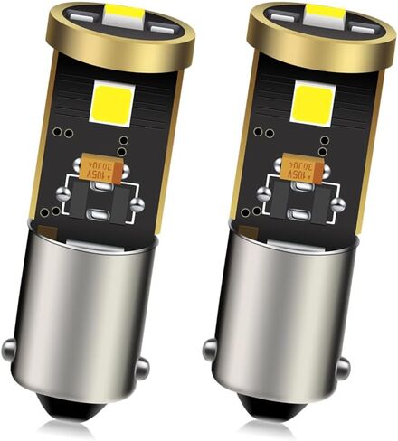 Ruiandsion 2 قطعة 12-24 فولت BAY9S H21W LED لمبة Canbus فائقة السطوع 3030 3SMD شرائح LED مؤشر ضوء احتياطي عكسي، أبيض in Saudi Arabia
