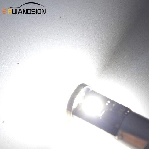 Ruiandsion 2 قطعة 12-24 فولت BAY9S H21W LED لمبة Canbus فائقة السطوع 3030 3SMD شرائح LED مؤشر ضوء احتياطي عكسي، أبيض in Saudi Arabia