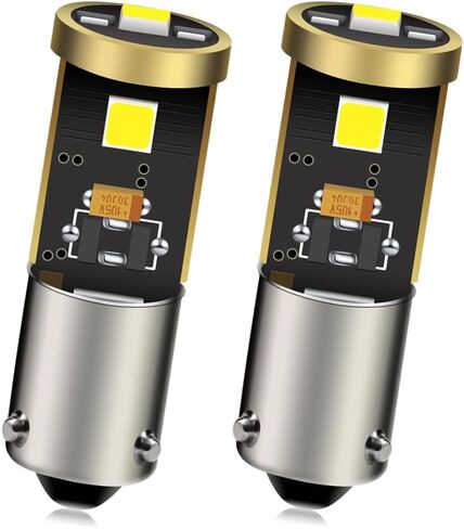 Ruiandsion 2 قطعة 12-24 فولت BAY9S H21W LED لمبة Canbus فائقة السطوع 3030 3SMD شرائح LED مؤشر ضوء احتياطي عكسي، أبيض in Saudi Arabia