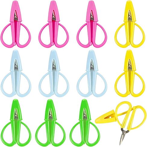12 Pack Mini Scissors Set - Small, Sharp, Portable Scissor with Protective Cover - Tiny Detail Scissors for Sewing, Embroidery, Crafts, Knitting, and DIY Projects (4 Colors) in Saudi Arabia