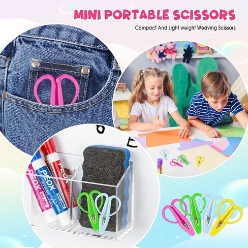 12 Pack Mini Scissors Set - Small, Sharp, Portable Scissor with Protective Cover - Tiny Detail Scissors for Sewing, Embroidery, Crafts, Knitting, and DIY Projects (4 Colors) in Saudi Arabia