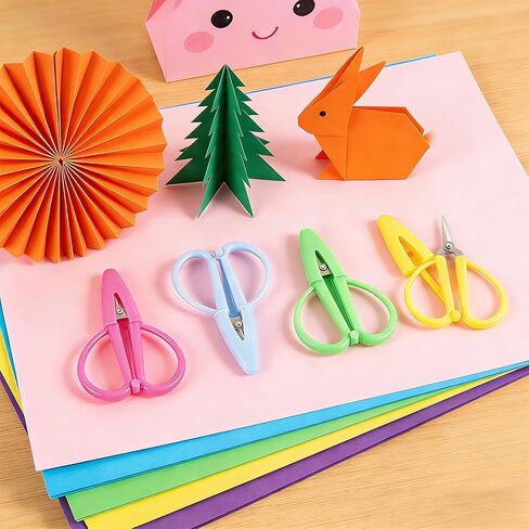 12 Pack Mini Scissors Set - Small, Sharp, Portable Scissor with Protective Cover - Tiny Detail Scissors for Sewing, Embroidery, Crafts, Knitting, and DIY Projects (4 Colors) in Saudi Arabia