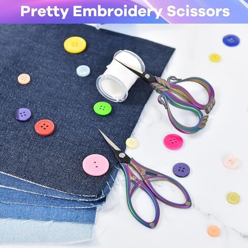 AQUEENLY Embroidery Scissors 2 Pack Matte Small Sewing Scissors for Fabric Cutting Stainless Steel Detail Shears for Handcraft DIY Tool Needlepoint Cross Stitch Cutting Craft Artwork Needlework in Saudi Arabia