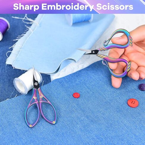 AQUEENLY Embroidery Scissors 2 Pack Matte Small Sewing Scissors for Fabric Cutting Stainless Steel Detail Shears for Handcraft DIY Tool Needlepoint Cross Stitch Cutting Craft Artwork Needlework in Saudi Arabia