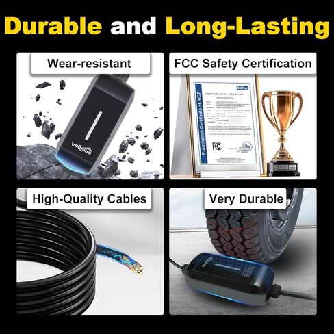 Portable Level 1 EV Charger 16Amp with 23ft EV Charging Cable, 110V NEMA 5-15Plug,Indoor/Outdoor Charging Stations, Portable EV Charger for J1772 BEVs and PHEVs in Saudi Arabia