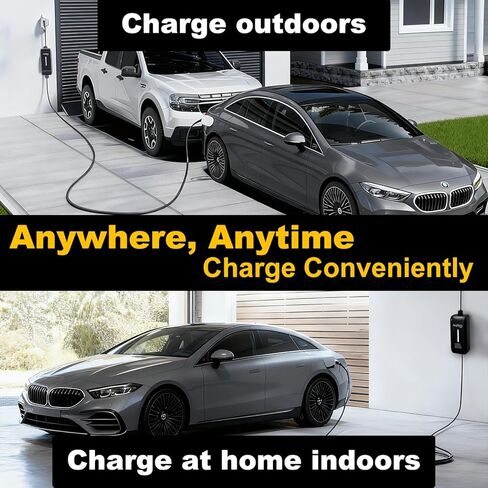 Portable Level 1 EV Charger 16Amp with 23ft EV Charging Cable, 110V NEMA 5-15Plug,Indoor/Outdoor Charging Stations, Portable EV Charger for J1772 BEVs and PHEVs in Saudi Arabia