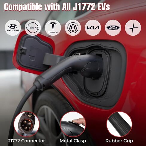 شاحن Spark 48A Level 2 EV، محطة شحن منزلية بأسلاك صلبة بقدرة 11.5 كيلو وات، واي فاي ذكي والتحكم في التطبيقات، كابل بطول 7.5 متر (25 قدمًا)، موصل J1772 عالمي، معتمد من UL وETL in Kuwait