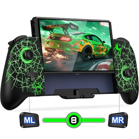 وحدات تحكم Mocagen Switch لألعاب Nintendo Switch/OLED المحمولة، وحدات تحكم Swtich Pro اللاسلكية مع عصا التحكم بتأثير Hall & Trigger/Programming/Big Grip/RGB/Turbo in Saudi Arabia