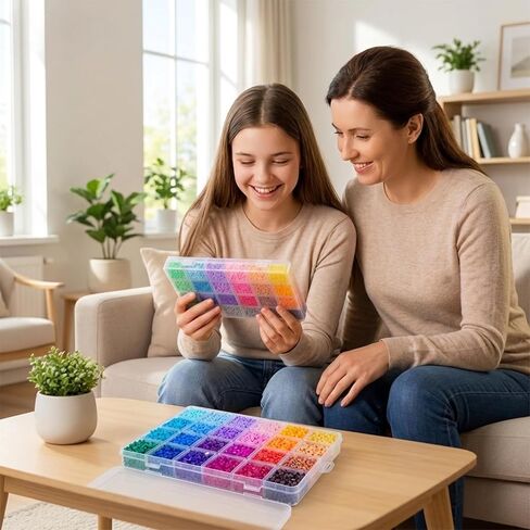2.6mm Mini Fuse Beads Kit, 28000 Pcs Set in 48 Colors, Including Pegboards, Tweezers, Ironing Paper, Baking Cloth, Bead Pen Creative Arts & Crafts Gift for Kids 8+ & Adults in Saudi Arabia