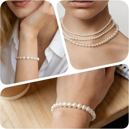 3000Pcs Pearl Beads for Jewelry Making 4 Boxes DIY White Bracelet Beads Bulk 4/6/8/10mm Round Pearls for Crafting Necklaces Earring in Kuwait