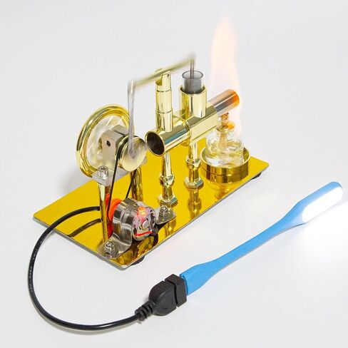Engine Model Kit, Mini Balance Single Cylinder Hot Air Stirling Engine Model, Educational Physics Experiment STEM Toys in Saudi Arabia