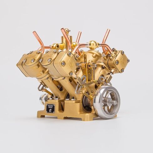RW-V4 Steam Engine Model, Mini V-Shape 4-Cylinder Reciprocating Steam Engine Model for 90-150cm Steamships (Forward and Reverse Rotation/Without Boiler) in Saudi Arabia