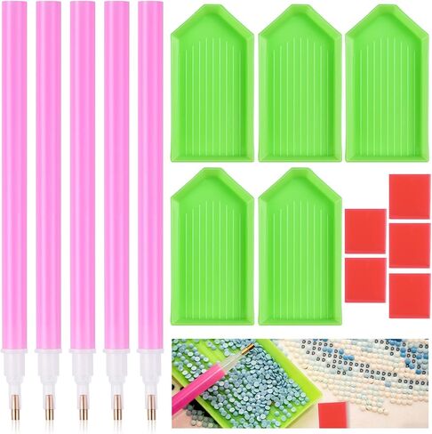 Diamond Painting Tools Kit for Adults – Diamond Art Accessories with Ergonomic Pens, Trays, Wax & Storage Containers for Faster DIY Crafting in Saudi Arabia