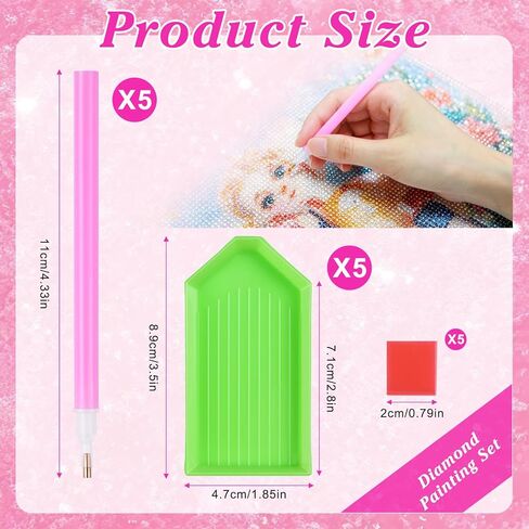 Diamond Painting Tools Kit for Adults – Diamond Art Accessories with Ergonomic Pens, Trays, Wax & Storage Containers for Faster DIY Crafting in Saudi Arabia
