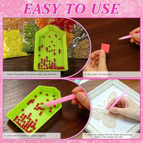 Diamond Painting Tools Kit for Adults – Diamond Art Accessories with Ergonomic Pens, Trays, Wax & Storage Containers for Faster DIY Crafting in Saudi Arabia