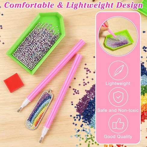 Diamond Painting Tools Kit for Adults – Diamond Art Accessories with Ergonomic Pens, Trays, Wax & Storage Containers for Faster DIY Crafting in Saudi Arabia