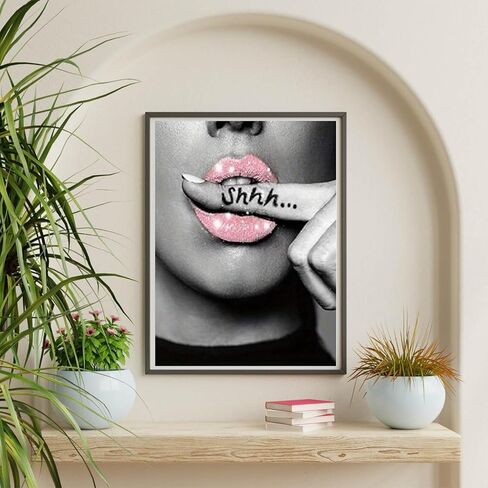 مجموعات الرسم الماس DIY للبالغين، الشفاه الملونة التطريز الكامل الحفر عبر غرزة الكريستال حجر الراين لوحات صور الفنون جدار ديكور اللوحة النقاط مجموعات 12X16 بوصة in Kuwait