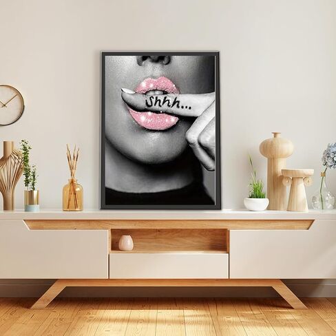 مجموعات الرسم الماس DIY للبالغين، الشفاه الملونة التطريز الكامل الحفر عبر غرزة الكريستال حجر الراين لوحات صور الفنون جدار ديكور اللوحة النقاط مجموعات 12X16 بوصة in Kuwait