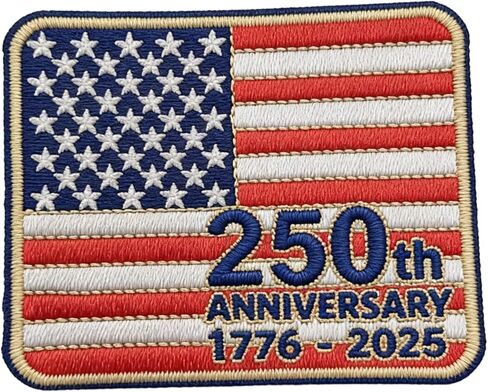 250th Anniversary USA Patch Iron On Celebration Patriotic 1776-2026 Embroidered Applique Emblem Statue in Saudi Arabia
