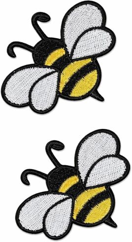 Bee Iron On Patch – Insect Nature Wildlife Applique for Jackets, Bags, Hats, Jeans and Crafts (2 pcs) in Kuwait