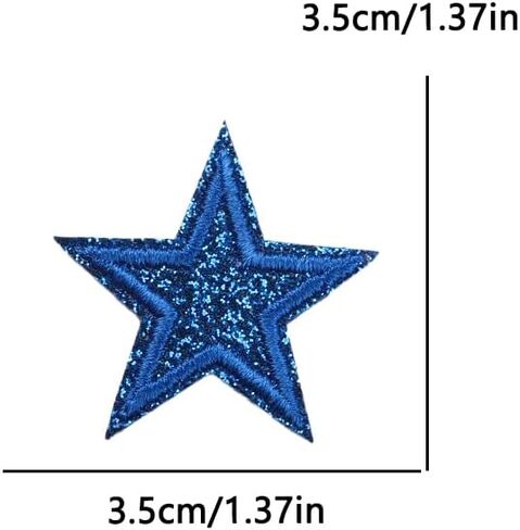 30 Pcs Colorful Embroidered Iron On Five-Pointed Star Patches, Shiny Five-Pointed Star Sew on Patch, Iron On Patches for Clothes, DIY Applique Patch Bulk 250th Anniversary (Small) in Kuwait