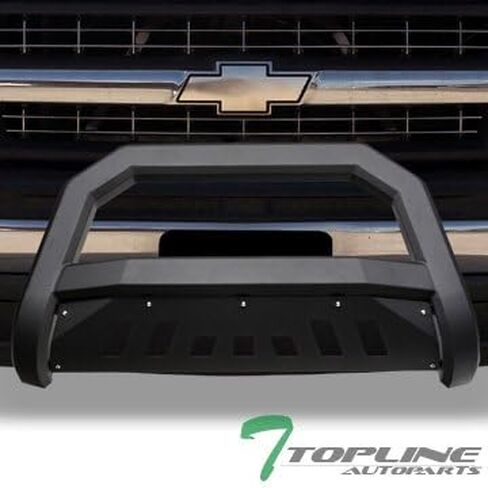7422450274252 Compatible with 1999-2007 Chevy Silverado GMC Sierra / 2000-2006 Suburban Tahoe Yukon 1500Matte Black AVT Style Bull Bar Guard with Skid Plate in Kuwait