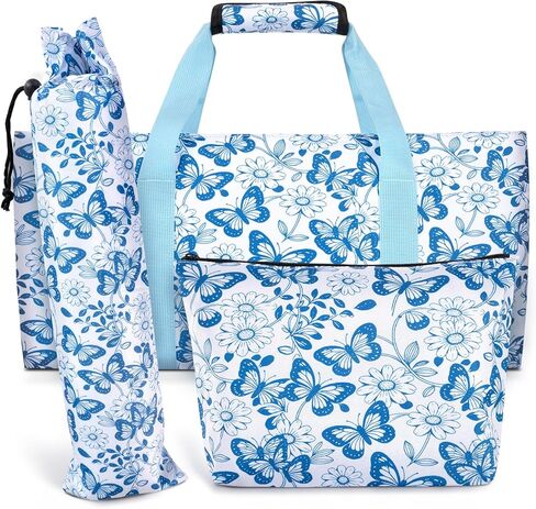 Mahjong Tile Bag, Mahjong Tote Bag Set-Duty Canvas Tote for American Tiles & Racks, with Mat Holder & Drawstring Protective Sleeve for Rack Pushers, Easy-Carry Mahjong Case Organizer for Travel in Saudi Arabia