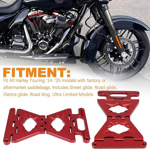 2014-2026 Aluminum Saddlebag Lid Stoppers Supports, Anti Over Rotation Stoppers for Harley Davidson Touring Street glide, Road glide, Electra glide, Road king (Replaces# Flimsy OEM Straps) in Kuwait
