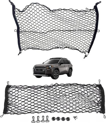 Rear Trunk Envelope Mesh Cargo Net Suitable for 2026 Toyota RAV4 Hybrid LE Limited SE Woodland Edition XLE Premium XSE Plug-ln GRSport Rear Trunk Mesh Cargo Storage Net Bag in Saudi Arabia