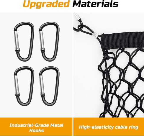 Truck Bed Cargo Net, 49" x 18" (Stretches to 59" x 18'') Envelope Style Organizer, Fits Ford F150, Chevy Silverado, RAM 1500, GMC Sierra, Heavy Duty Mesh with 4 Metal Carabiners for Groceries & Gear in Kuwait
