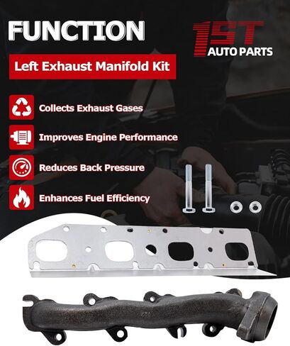 1ST 68045559AA Exhaust Manifold Kit with Gasket Left for Chrysler Aspen 2009 for Dodge Durango Ram 2009-2021 for Jeep Grand Cherokee 2011-2021 for Ram Classic 2011-2021, Replace OE: 53034137AC 674-922 in Saudi Arabia