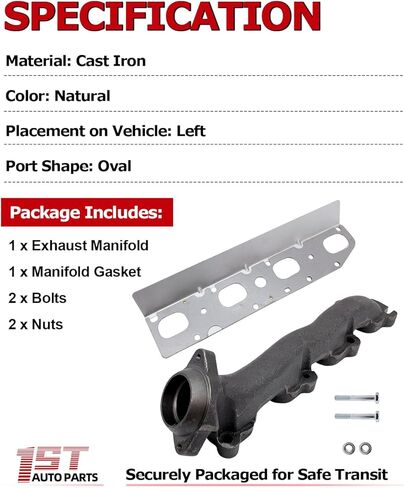 1ST 68045559AA Exhaust Manifold Kit with Gasket Left for Chrysler Aspen 2009 for Dodge Durango Ram 2009-2021 for Jeep Grand Cherokee 2011-2021 for Ram Classic 2011-2021, Replace OE: 53034137AC 674-922 in Saudi Arabia