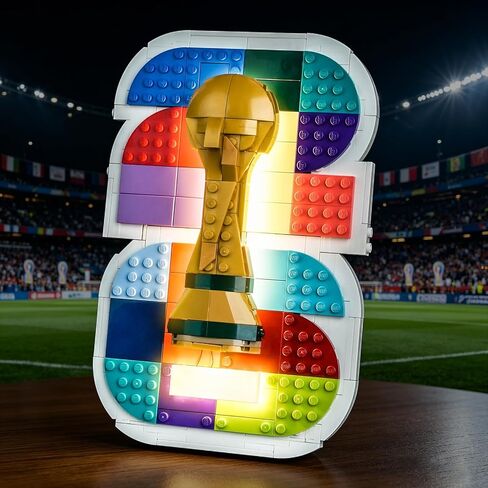 مجموعة إضاءة LED مطورة متوافقة مع مجموعة بناء الشعار الرسمي لكأس العالم FIFA 2026 من LEGO، زخرفة الأضواء متوافقة مع LEGO 43032، فكرة هدية لمحبي كرة القدم (النموذج غير متضمن) in Kuwait