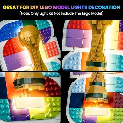 مجموعة إضاءة LED مطورة متوافقة مع مجموعة بناء الشعار الرسمي لكأس العالم FIFA 2026 من LEGO، زخرفة الأضواء متوافقة مع LEGO 43032، فكرة هدية لمحبي كرة القدم (النموذج غير متضمن) in Kuwait