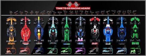 Wall Display Board for 10 Racing Car Models | Compatible with Lego F1 Speed Champions Set 66802 | Showcase 77242–77251 Cars as Wall Art | Premium Black Mount for Collectors (Board Only) in Saudi Arabia
