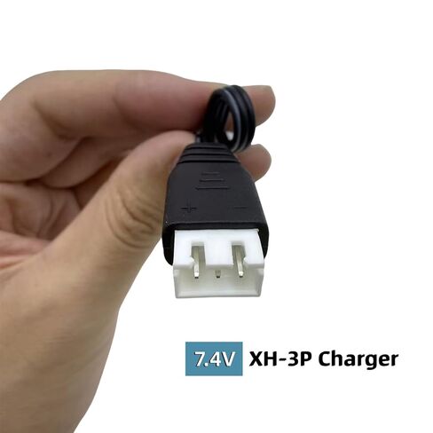 RC Car Charger 7.4V Battery Charger with XH-3P Plug for SCX24 Truck, Rock Crawler, Orbee Gun, Gel Blaster, Splatter Ball Gun USB Charger Cable (2 Pack) in Kuwait