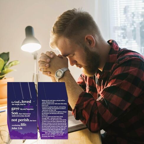 240 قطعة من بطاقات الإنجيل الدينية المسيحية، مسارات خلاص الطرق الرومانية، جيب صلاة الصفاء، بطاقات آية الكتاب المقدس يسوع لحفلة عيد الفصح (طريق الله للخلاص) in Kuwait