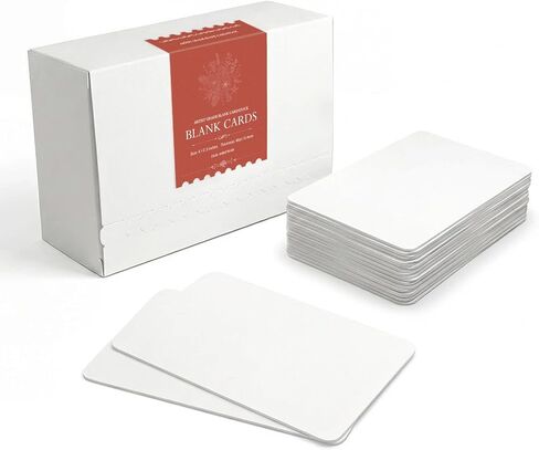 270 Pack White Kraft Heavyweight Cardstock Blank Cards, 4x2.3 Inches 18pt Thick Small Cards with Rounded Corners, Uncoated Matte Paper for DIY Crafts, Gift Tags, Business Thank You Notes in Kuwait