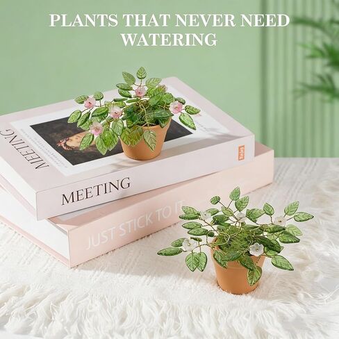 XHYMIA Beaded Plant Kit Green Glass Leaf Beads, Flower Glass Beads Mini Forever Plant Making and DIY Crafts with Video Tutorials in Saudi Arabia